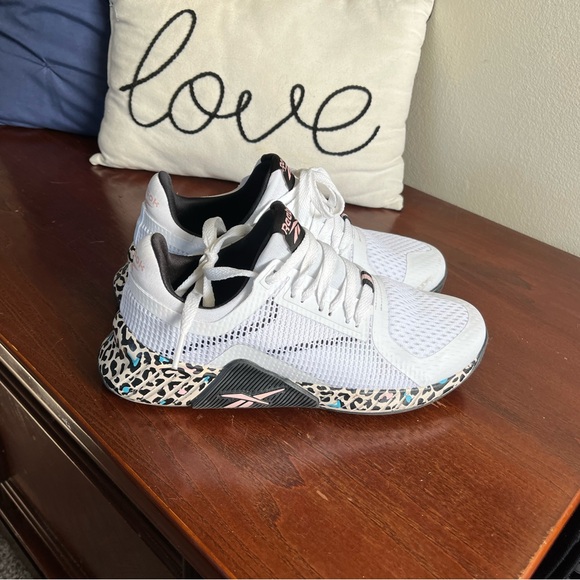 Reebok White Sneakers with Leopard Print Sole - Picture 4 of 6